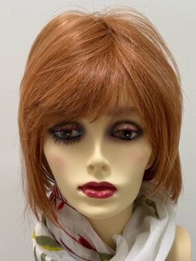 Red Bob Wig, Belle Tress, style Bristol in Sienna Spice, Lace Front, HD fiber